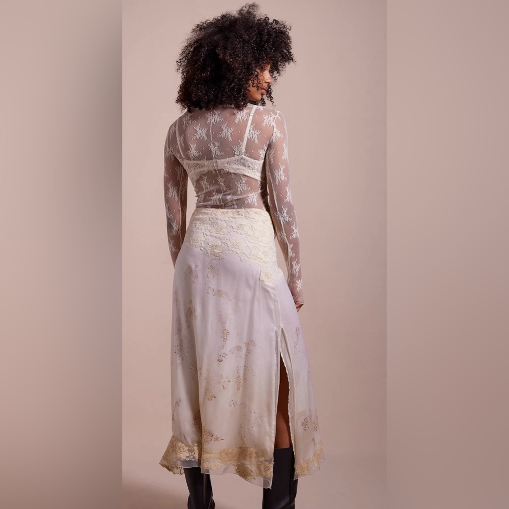 Nigel Preston Hand-Painted Column Maxi Skirt